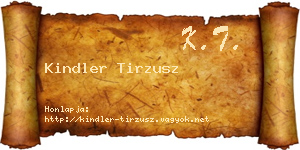 Kindler Tirzusz névjegykártya